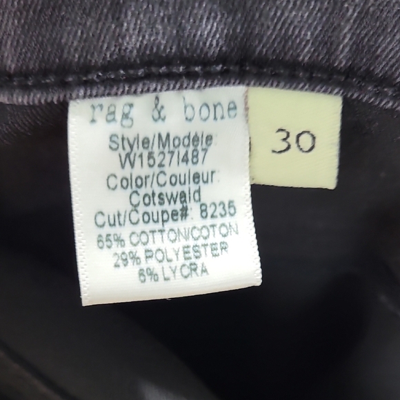 Rag & Bone Zipper Capri Women's Black/ Gray Skinny Jeans - Picture 6 of 7